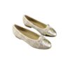Chanel CC Gold Tweed Beige Ballerina Flats Size 39.5
