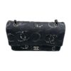 Chanel CC Logo Denim Sequin Medium Classic Black Flap Bag