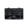 Chanel CC Logo Denim Sequin Medium Classic Black Flap Bag Silvertone Hardware