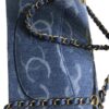Chanel CC Logo Medium Classic Flap Bag Blue Denim and Sequin back