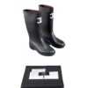 Chanel CC Rain Boots Black Rubber Boots Size 40