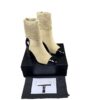Chanel CC Socks Short Boots Beige Black cap toe Size 39