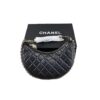 Chanel Chain Around Hook Small Hobo Bag Black Quilted Lambskin Leather Half Moon