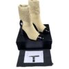 Chanel Short Socks Boots Beige Black cap toe Size 40