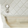 Chanel Timeless White Faux Pearl Medium Flap Bag Tweed and Leather beige interior