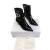Christian Dior CD Black Crocodile Leather Ankle Boots Size 38