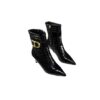 Christian Dior CD Crocodile embossed Black heeled ankle boots size 39