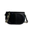 Christian Dior CD Signature Black Calfskin Leather Bag with Gold CD metal strap