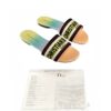 Christian Dior Dway Gradient Slide Flat Sandals Rainbow Size 38