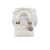 Christian Dior Mini Lady Dior Bag White Lambskin Leather GHW