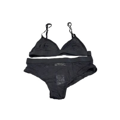 Gucci Black GG Tulle Lingerie Set Bra and Briefs Size S