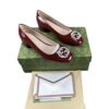 Gucci GG Heeled Ballerina Red Patent Leather GG Crystals