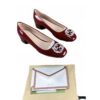 Gucci GG Red Patent Leather Ballerina with GG Crystals