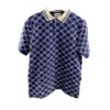 Gucci GG Stretch Cotton Polo Shirt Dark Blue Size M