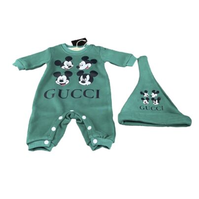 Gucci Mickey Print Green Onesie
