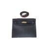 Hermes Kelly Danse Evercolor Black Leather Bag Gold Hardware