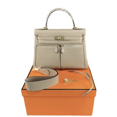 Hermes Kelly Lakis 32 Beige Handbag Swift Leather GHW