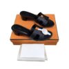 Hermes Oasis Black Sandals Epsom Leather Size 39