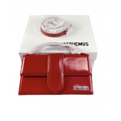 Jacquemus Mini Le Bambino Red Top Handle Bag Shiny red leather