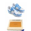 Louis Vuitton Blue White Leather Low top trainers Size 43