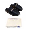 Louis Vuitton LV Cosy Flat Comfort Clogs Black Embossed Canvas Leather Size 39