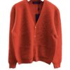 Louis Vuitton Red Wool V neck buttoned cardigan size L