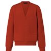 Louis Vuitton Red Wool V neck cardigan size M 1