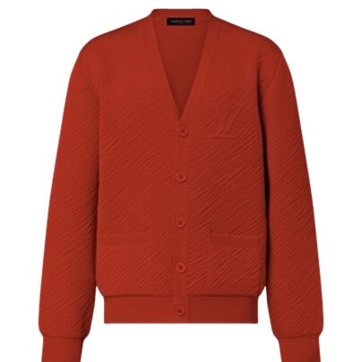 Louis Vuitton Red Wool V neck cardigan size M 1