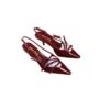 Miu Miu Buckle Slingback Red Kitten Heel Pumps Patent Leather Size 37