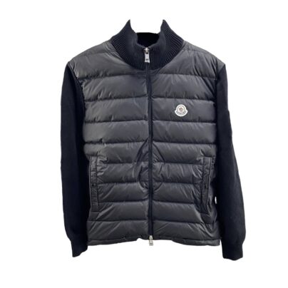 Moncler Black Padded Wool Cardigan Size M