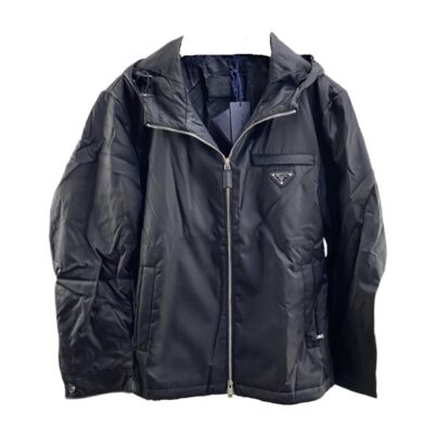 Prada Black Nylon Zipped Windbreaker Jacket Size L