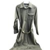 Prada Long Belted Collared Dress Khaki Green Size M