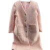 Saint Laurent Pink Long Fur Coat Size FR40