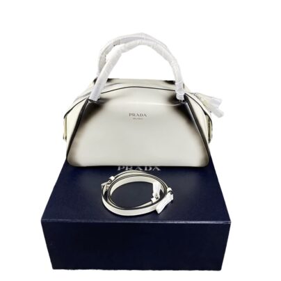 Small Prada White Supernova Gradient Bag in Brushed leather