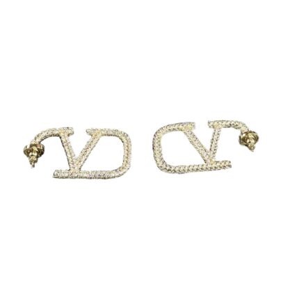 Valentino VLOGO Gold Crystal Earrings
