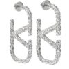 Valentino VLOGO Silver Crystal Embellished Earrings