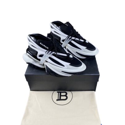 Balmain Unicorn Sneakers in Black and White Size 43