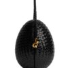 Bottega Veneta Black Oval Uovo Minaudiere Egg shaped Top Handle Bag