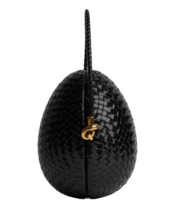 Bottega Veneta Black Oval Uovo Minaudiere Egg shaped Top Handle Bag