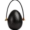 Bottega Veneta Black Uovo Minaudiere Egg shaped Top Handle Bag