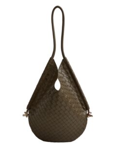 Bottega Veneta Medium Solstice Bag in Brown Intrecciato Lambskin
