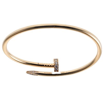 Cartier Juste Un Clou 18K Yellow Gold Diamond Bracelet Size 16 New Nail bracelet