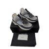 Chanel CC sneakers in Grey Navy Blue Leather and Fabric Size 38