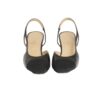 Chanel Cap Toe Leather DOrsay Black Leather Fabric Slingback Pumps Size 40