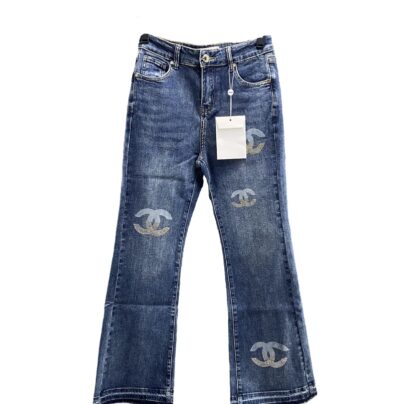 Chanel Denim Blue Jeans with cc logo size 36 FR