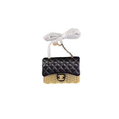 Chanel Mini Metal Woven Evening Bag in Lambskin and goldtone