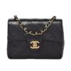 Chanel Mini square black flap bag GHW