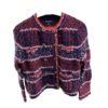 Chanel Red purple blue tweed jacket FR38