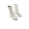 Christian Dior D Leader Ankle Boots White Calfskin Leather Size 40