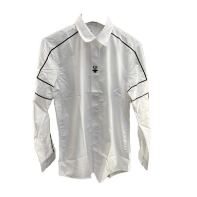 Christian Dior White Long Sleeve Shirt with Dior Embroidery Size 46